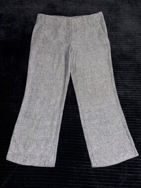 Willi Smith Sz 10 Women’s Gray Linen Blend Wide-Leg Dress Pants